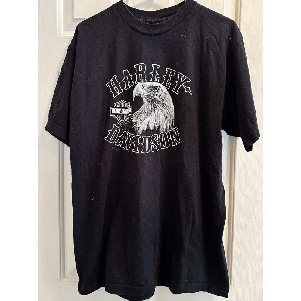 Harley Davidson Gene Lummus, Swannanoa-Asheville, NC Blk T-Shirt Sz  Large, Mens